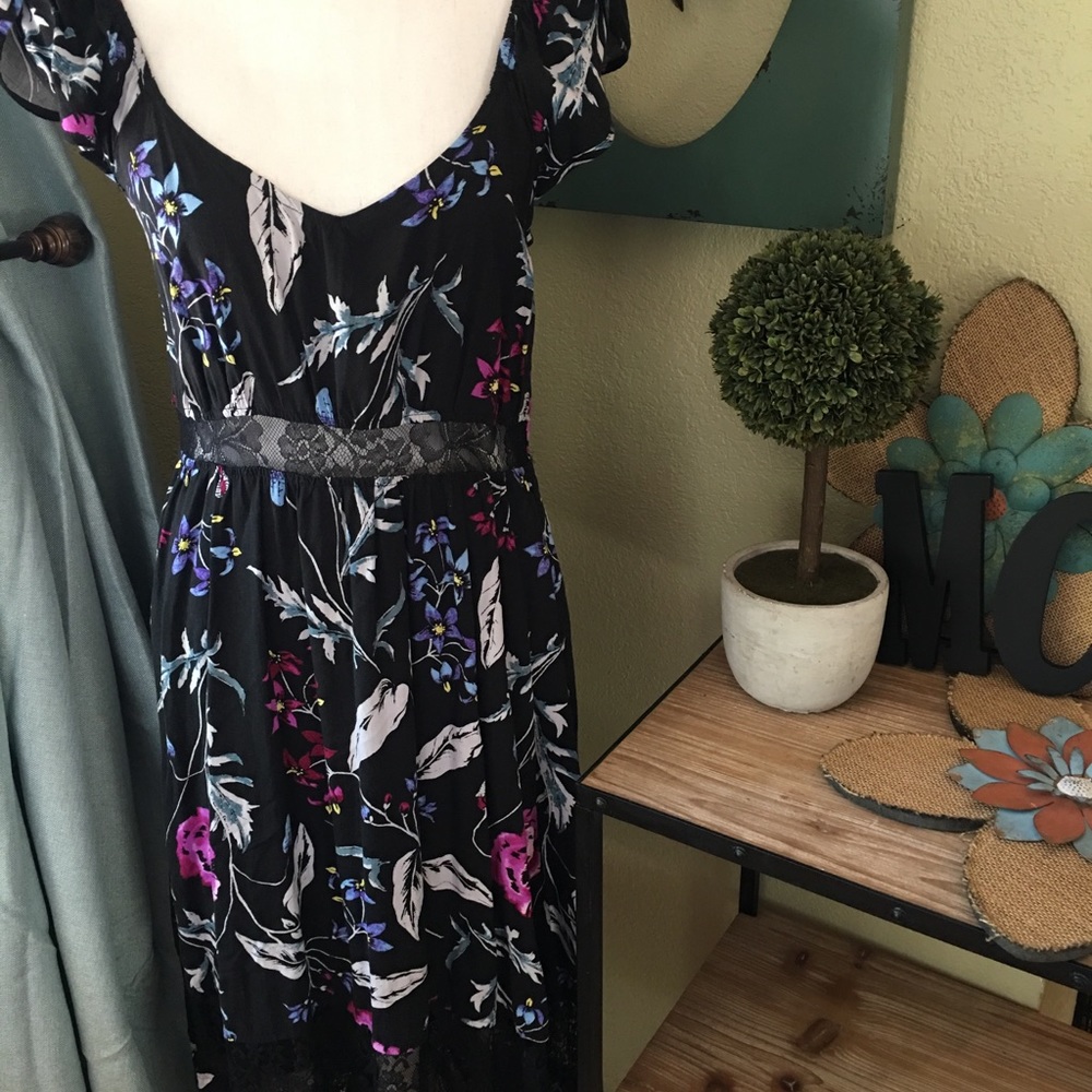 Express Floral Black Dress